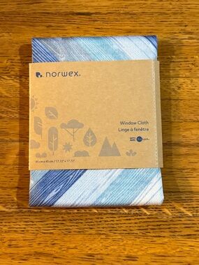 Norwex Window Cloth Weathered Wood Dark Blue Trim Limited Edition NWT
